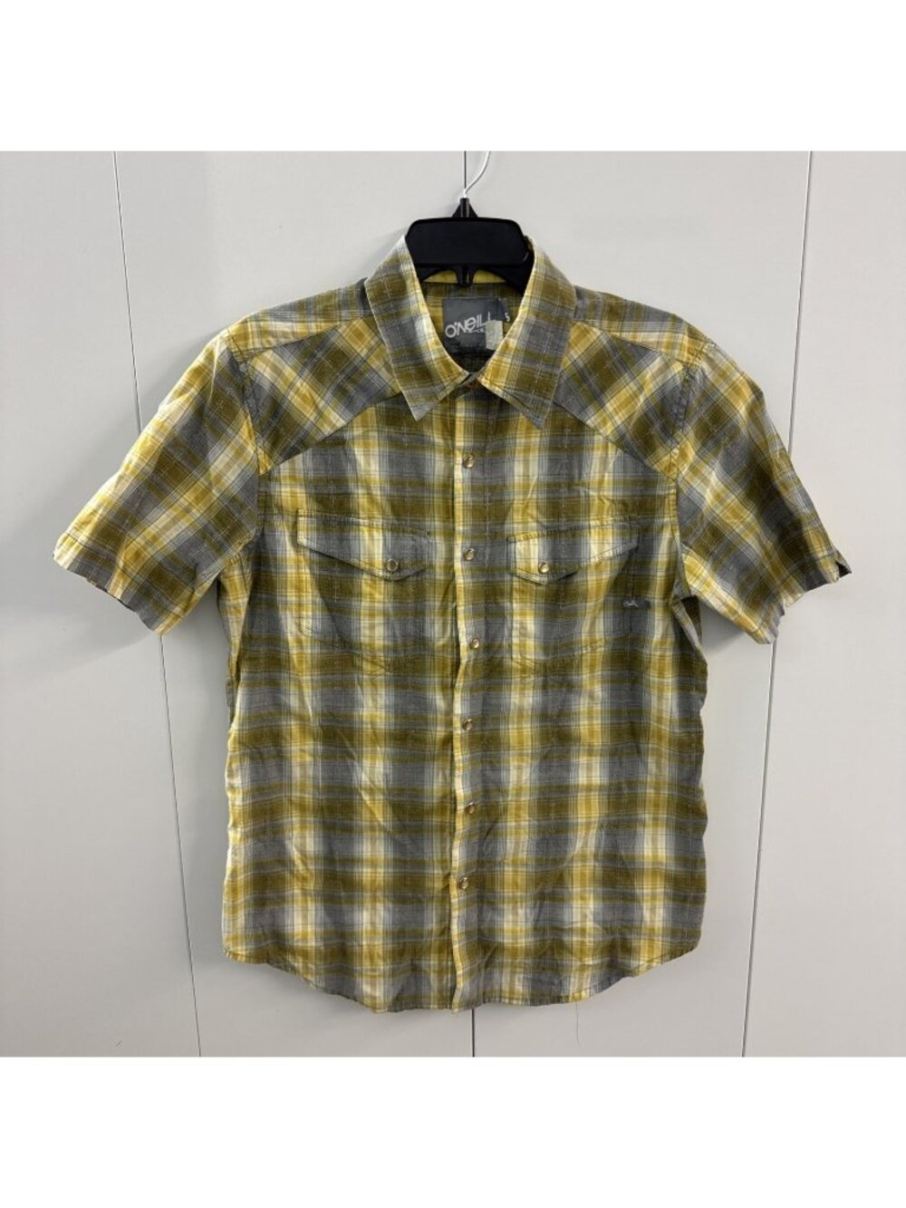 Oneill Vintage 90s Y2K Surf Santa Cruz Mens Size S BAR DOG WESTERN SNAP SHIRT‎